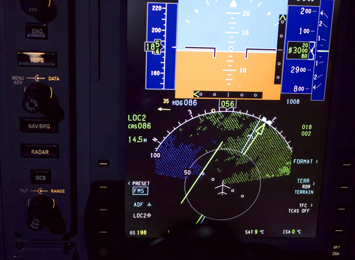 HSI display in the cockpit