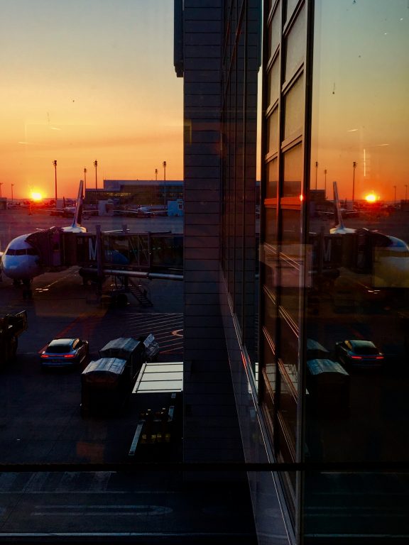 Sonnenaufgang Flughafen München