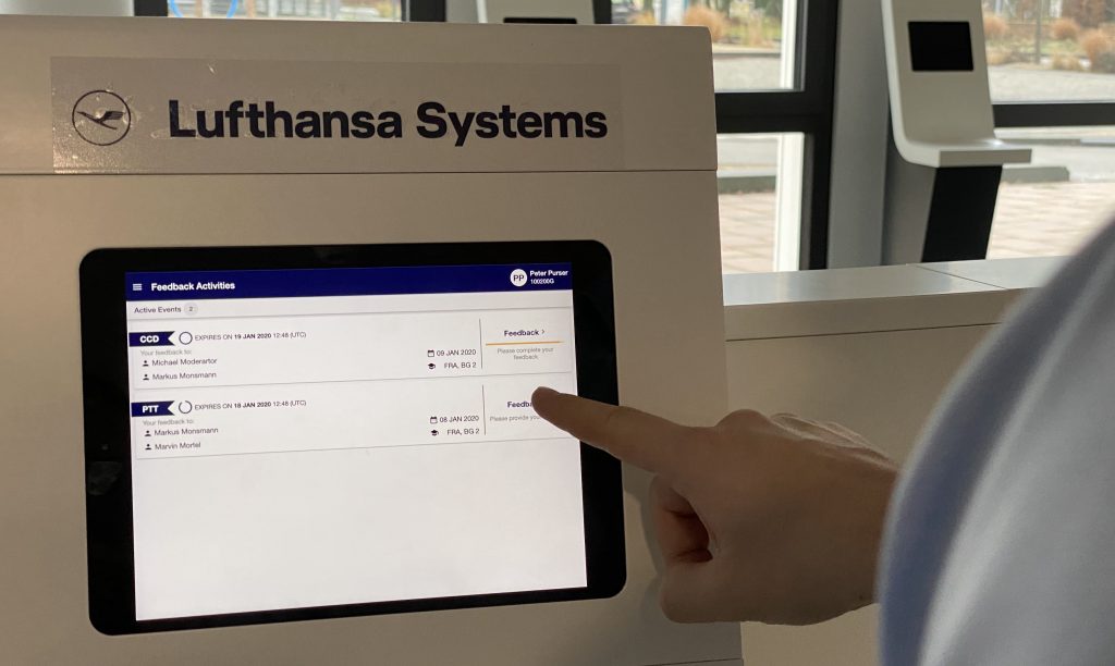Vorführung einer iPad App für die Lufthansa Crew