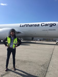Me on the apron in front of a Boeing 777 Freighter 