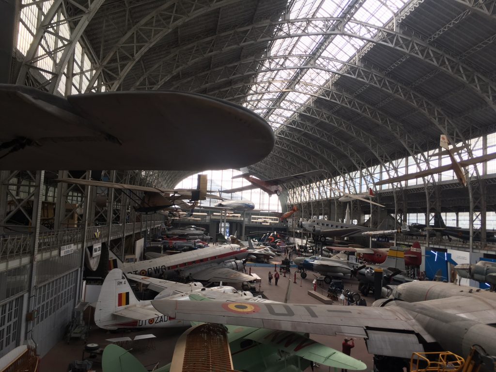 The historic collection of airplanes is a must-see for the trainee introduction in Brussels.