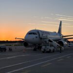 Early morning aircraft handling at Cologne/Bonn Airport