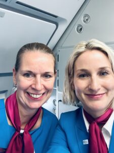 Selfie with Dunja, the purser on that day