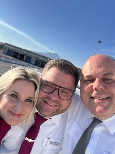 Turnaround: grabbing some fresh air while we can – Mount Etna smoking in the background